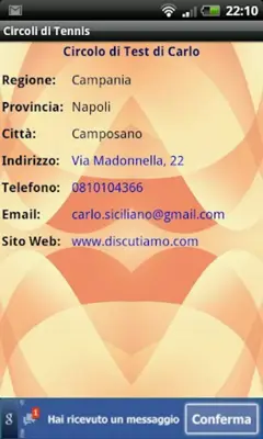 Circoli di Tennis android App screenshot 1